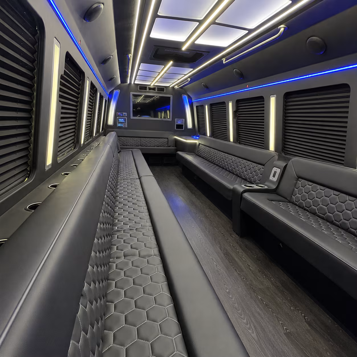 johns creek party bus interior