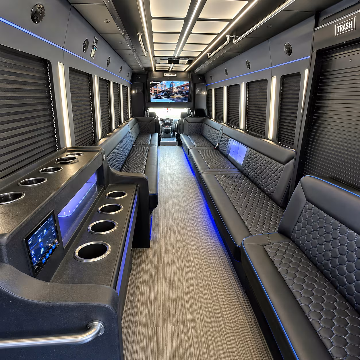 johns creek party bus rental interior